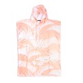 Ladies Hooded Poncho front zip peach